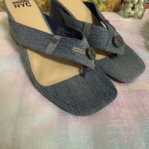 Madden NYC Denim Heeled Sandals